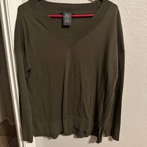 Olive V-Neck Sweater